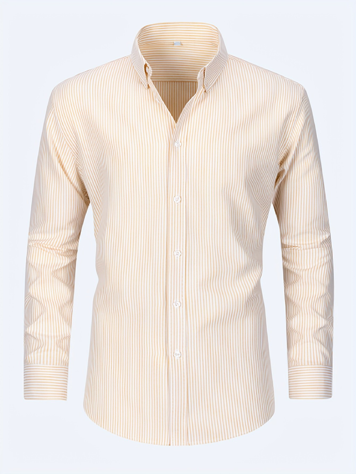 Chemise homme à rayures verticales - Jaune