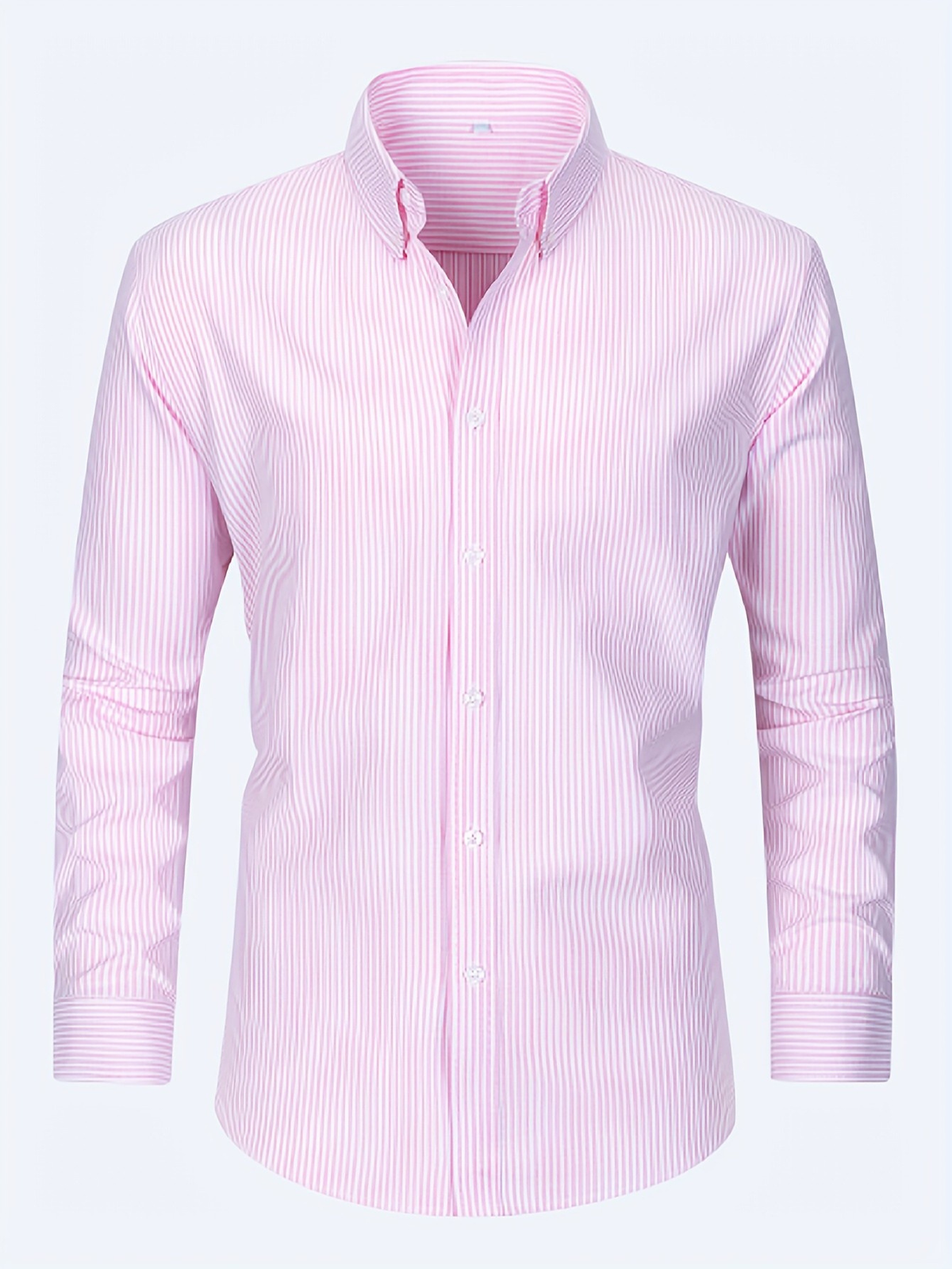 Chemise homme à rayures verticales - Rose pâle