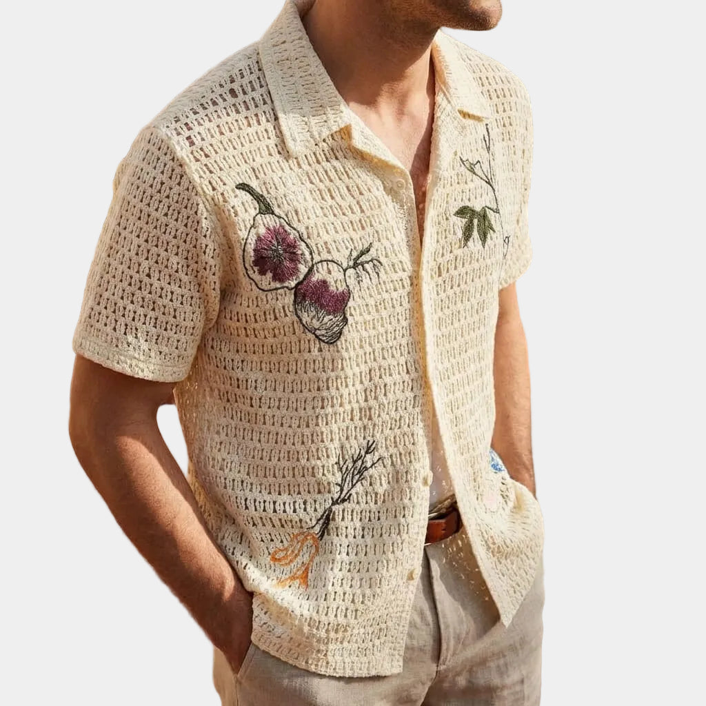 Chemise homme ajourée - Beige