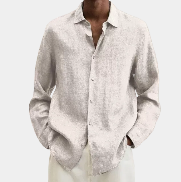 Chemise homme bas arrondi - Beige