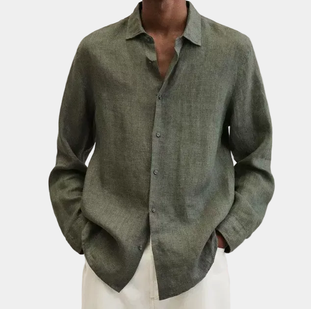 Chemise homme bas arrondi - Vert militaire