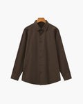Chemise homme boutonnée col classique - Marron foncé