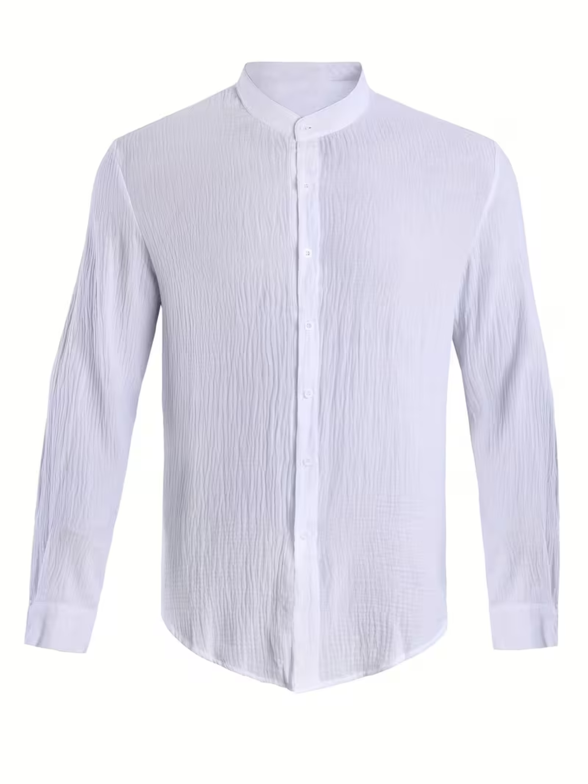 Chemise homme boutonnée col mao - Blanc