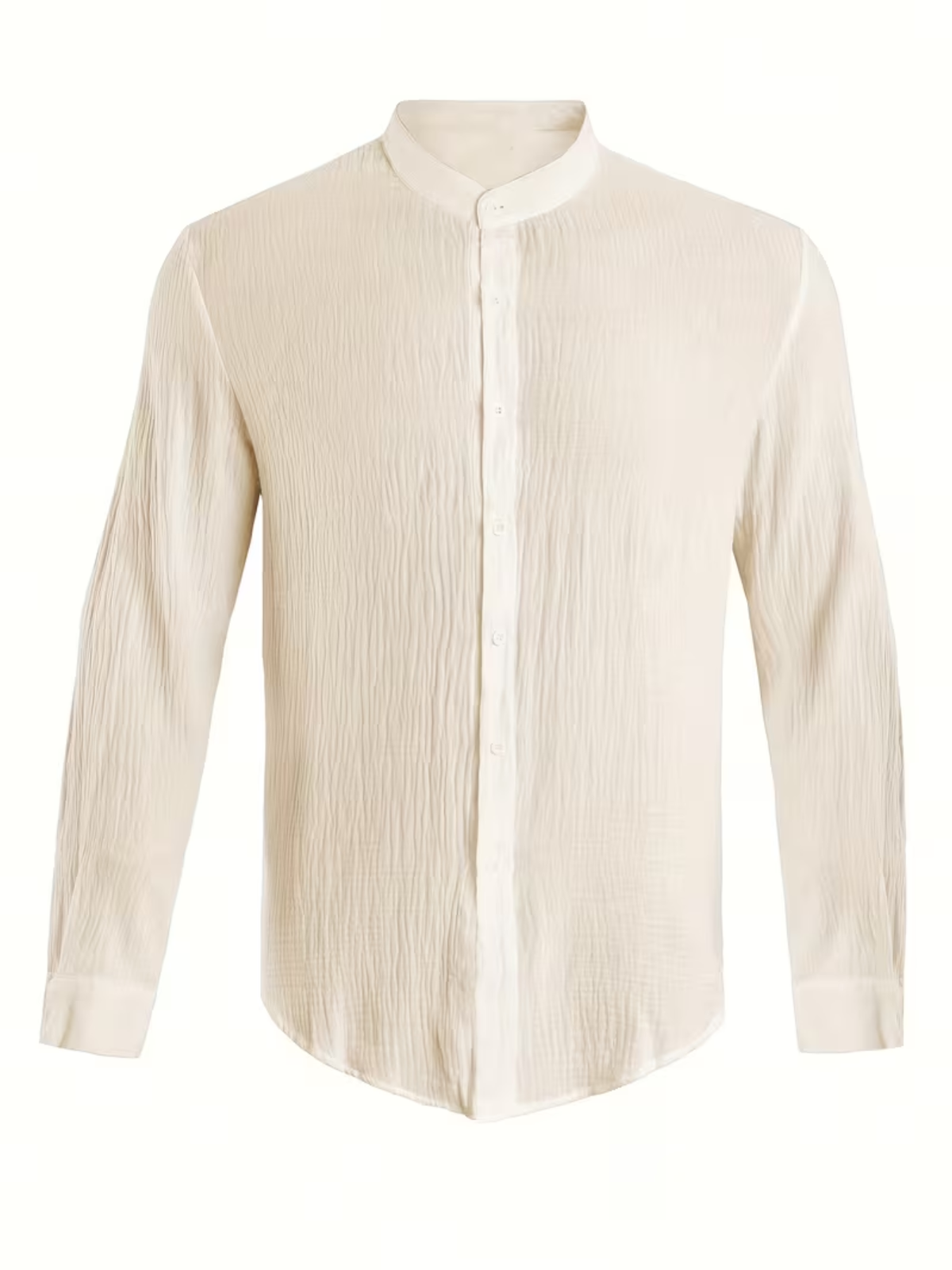 Chemise homme boutonnée col mao - Kaki