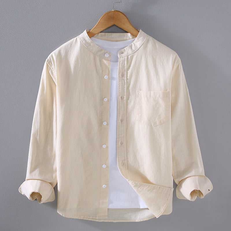 Chemise homme boutonnée poche poitrine - Abricot