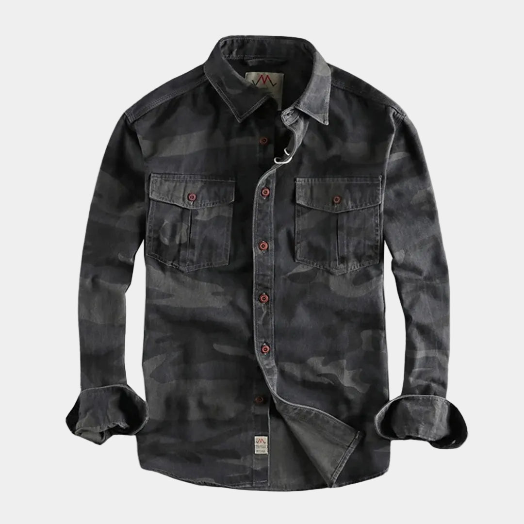 Chemise homme camouflage - Gris