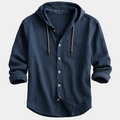 Chemise homme capuche boutonnée - Bleu Marine