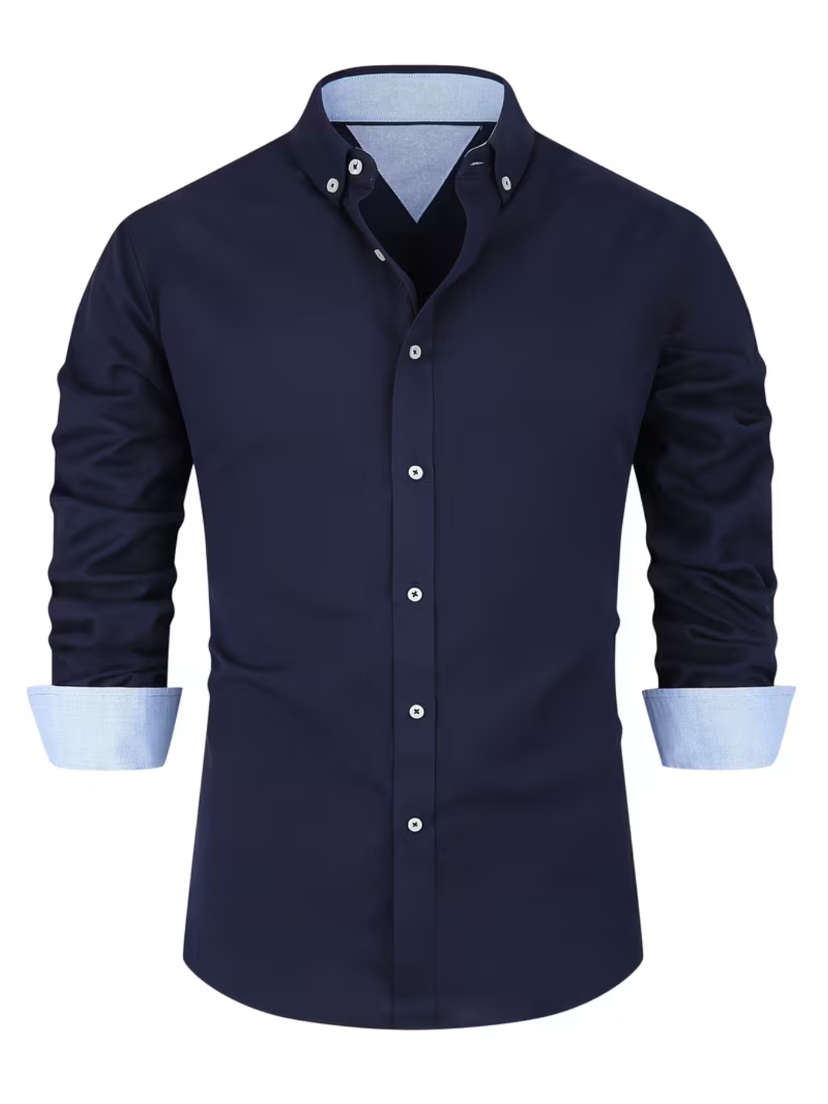 Chemise homme col contrasté - Bleu marine