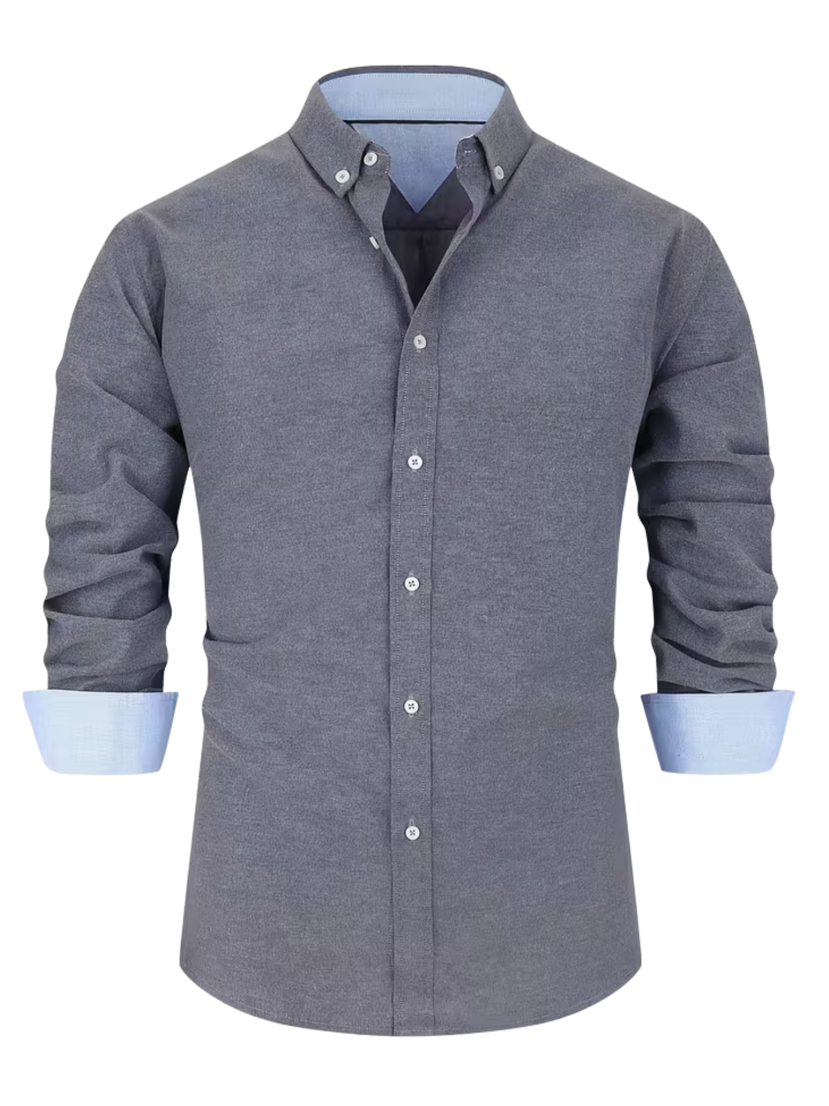 Chemise homme col contrasté - Gris