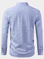 Chemise homme col droit rayée - image 6