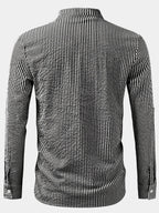 Chemise homme col droit rayée - image 7