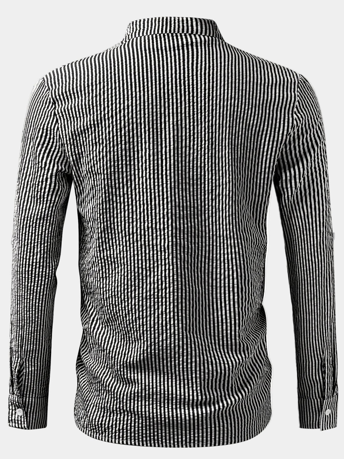 Chemise homme col droit rayée - image 7