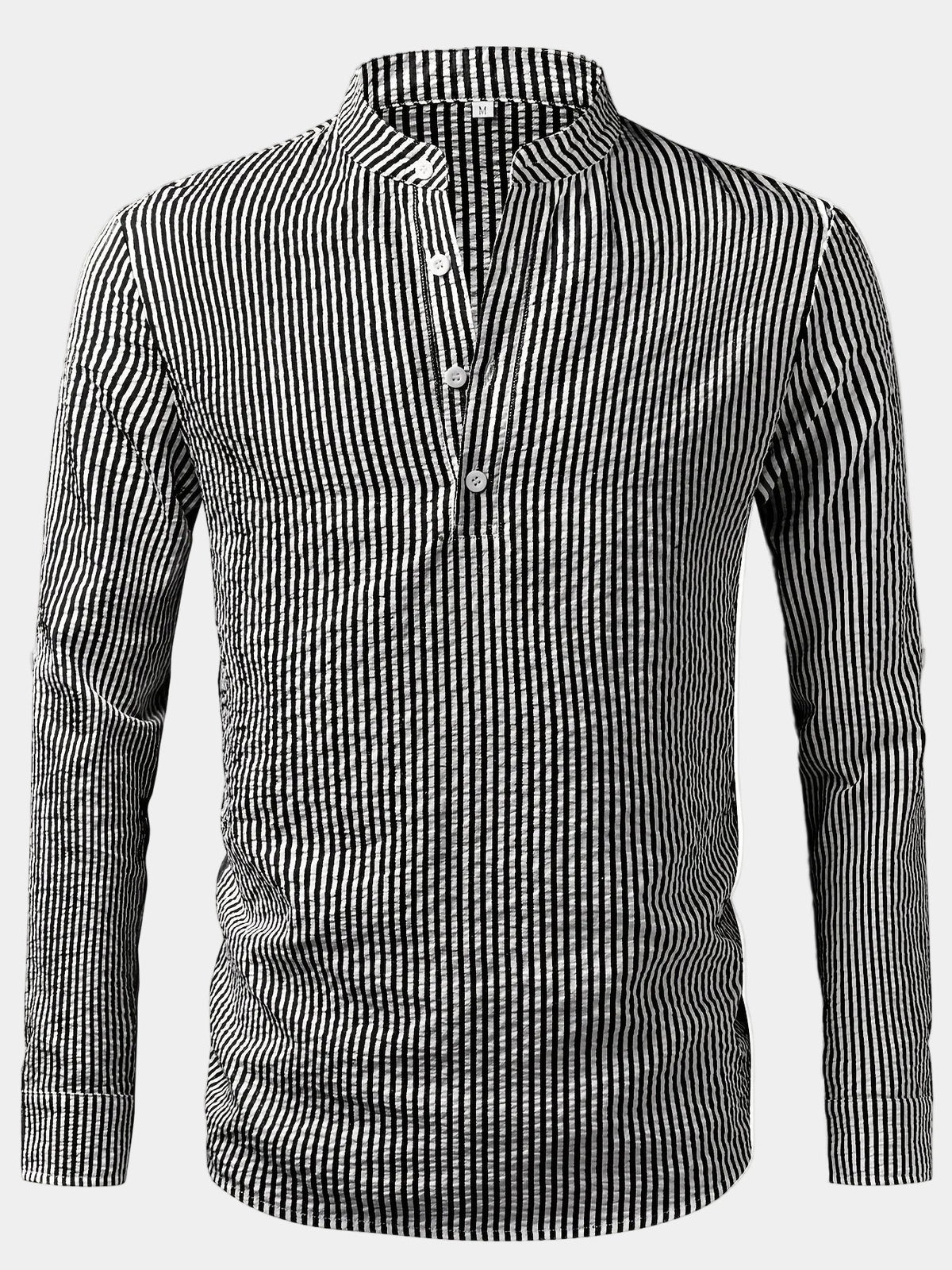 Chemise homme col droit rayée - Gris