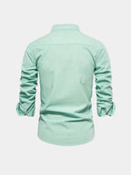 Chemise homme col mao boutonnée - image 9