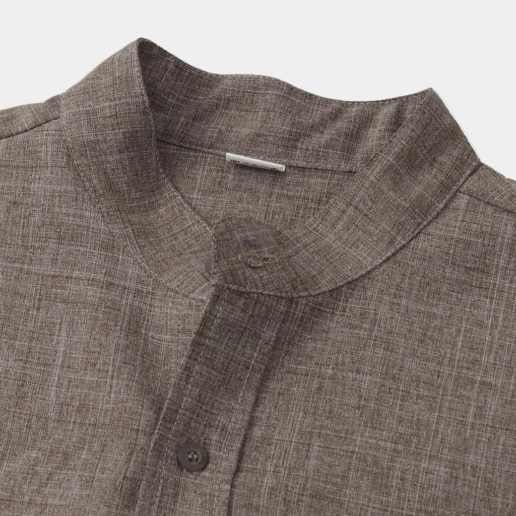 Chemise homme col mao manches courtes - image 7