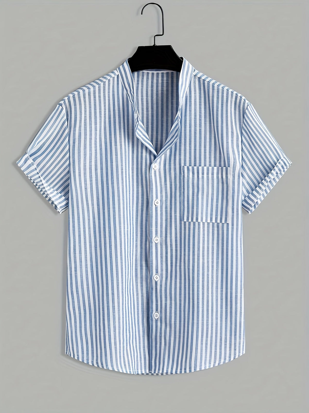 Chemise homme col mao rayée - image 2