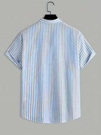 Chemise homme col mao rayée - image 3