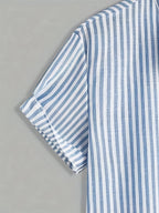 Chemise homme col mao rayée - image 6