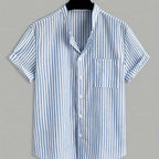 Chemise homme col mao rayée - image 7