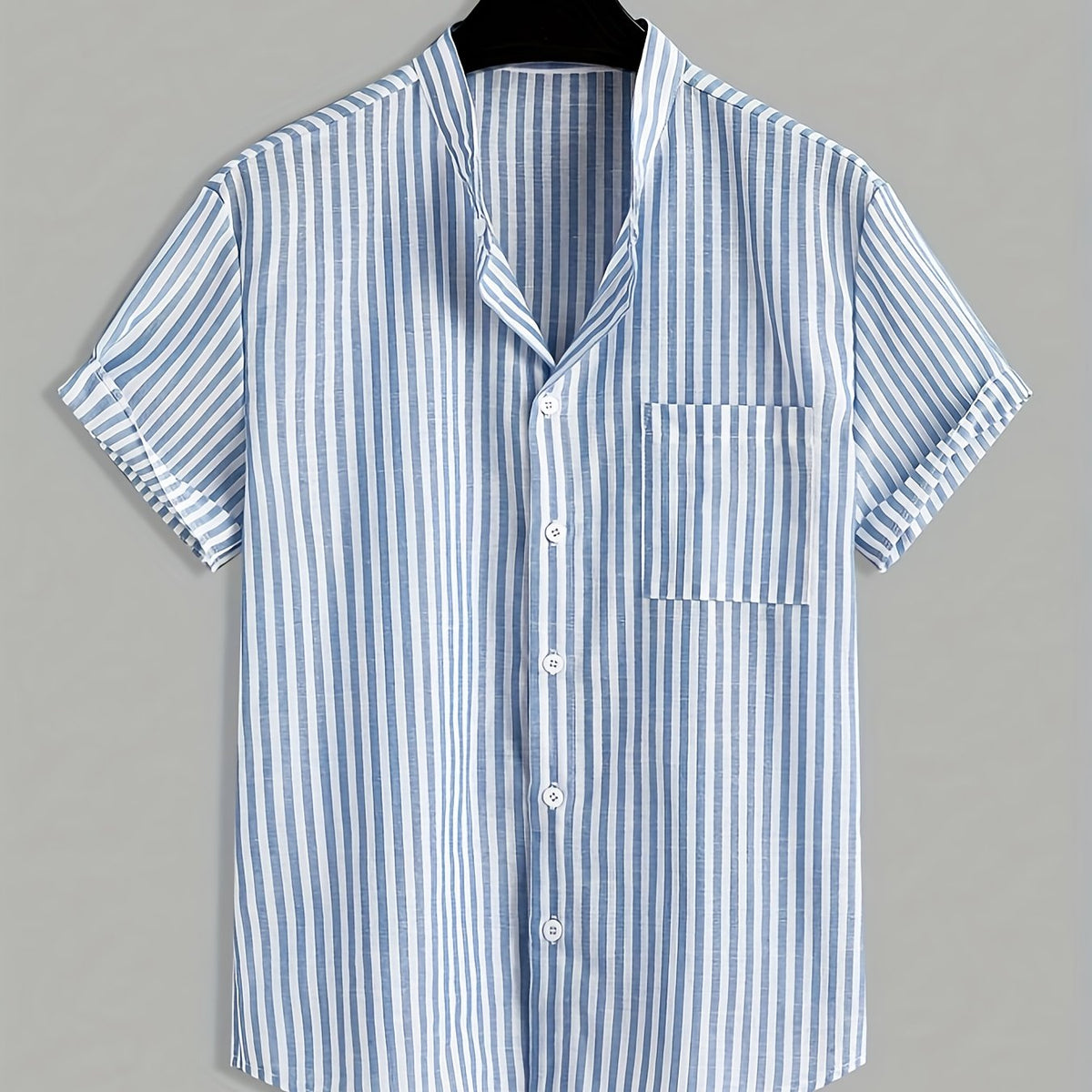 Chemise homme col mao rayée - image 7