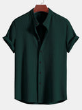 Chemise homme col mao texturée - Vert foncé
