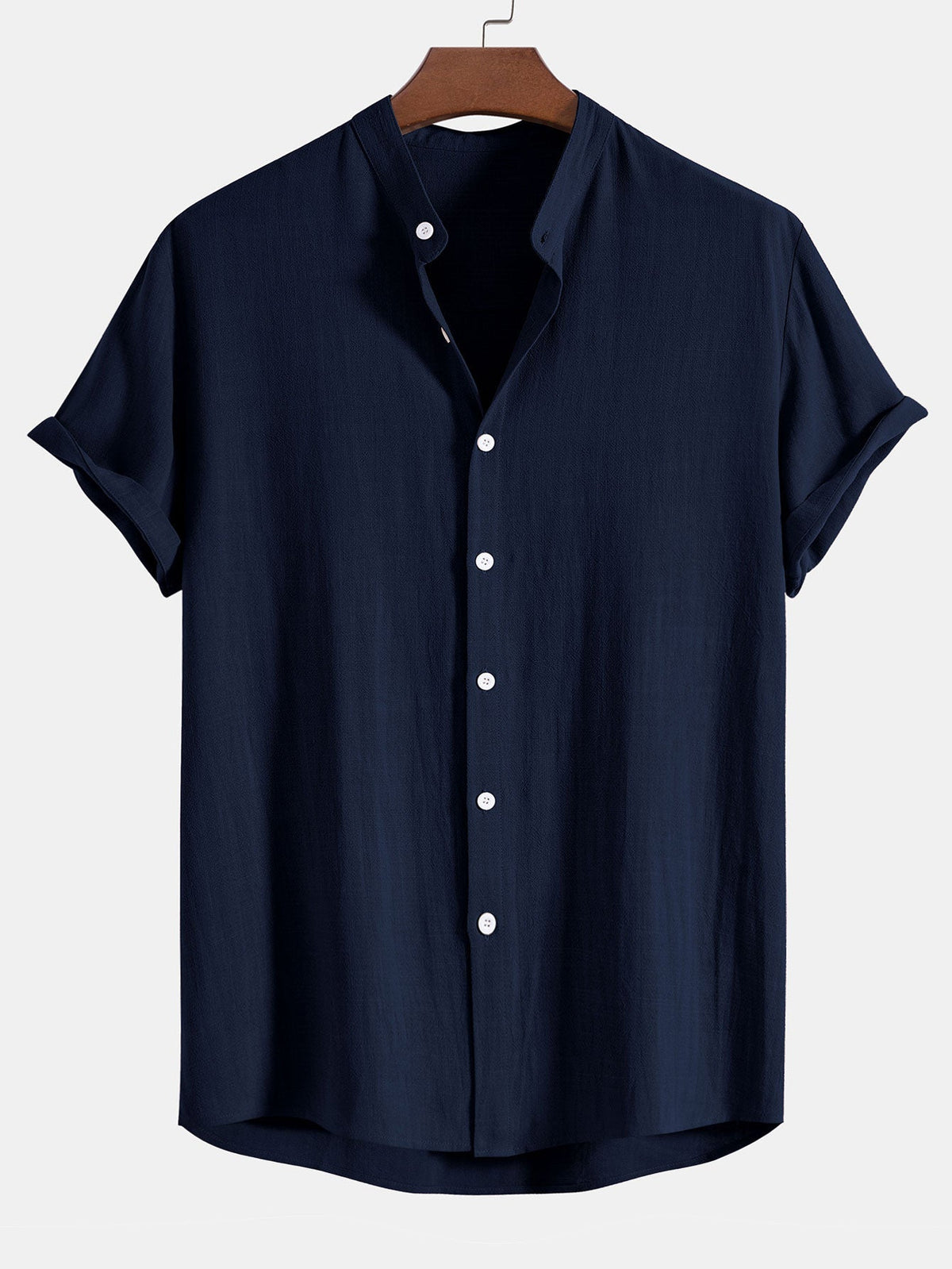 Chemise homme col officier - Bleu marine