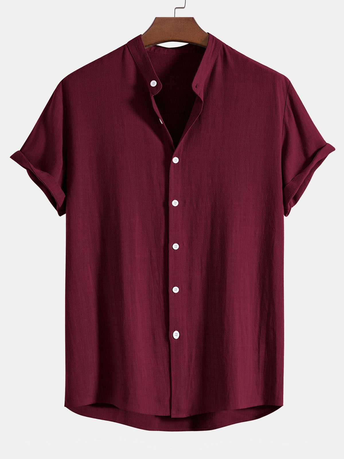 Chemise homme col officier - Bordeaux