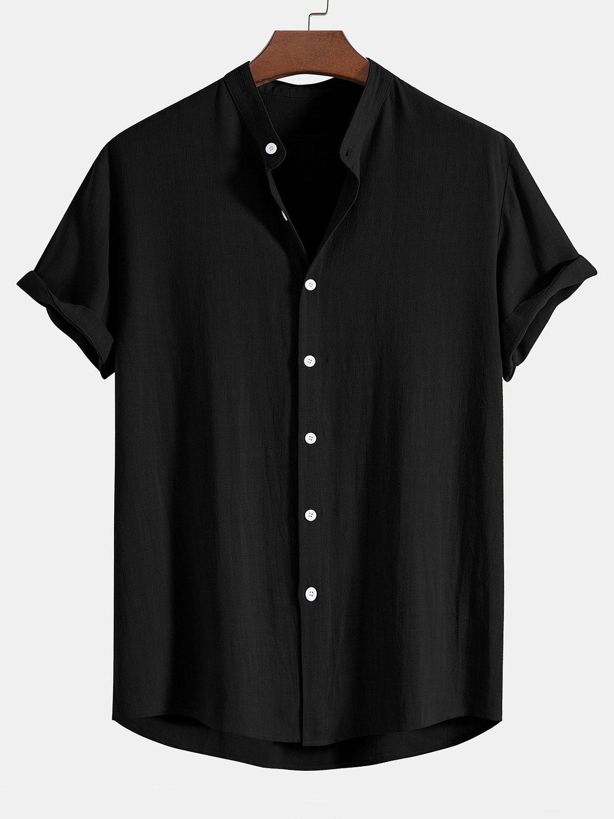 Chemise homme col officier - Noir