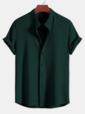 Chemise homme col officier texturée - Vert foncé