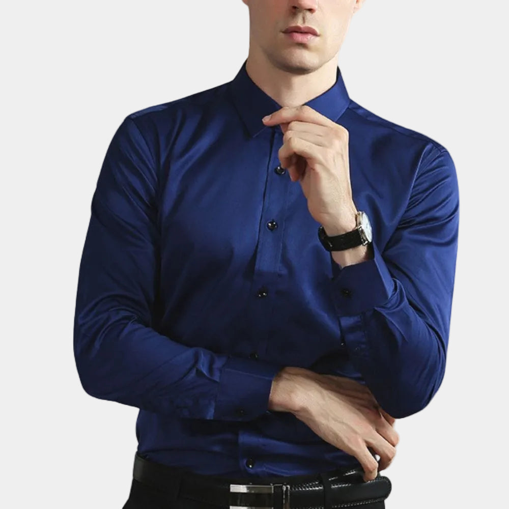 Chemise homme coupe droite - Bleu marine
