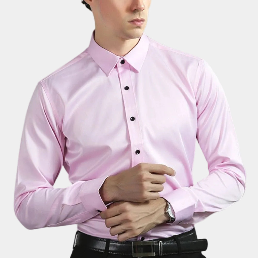 Chemise homme coupe droite - Rose