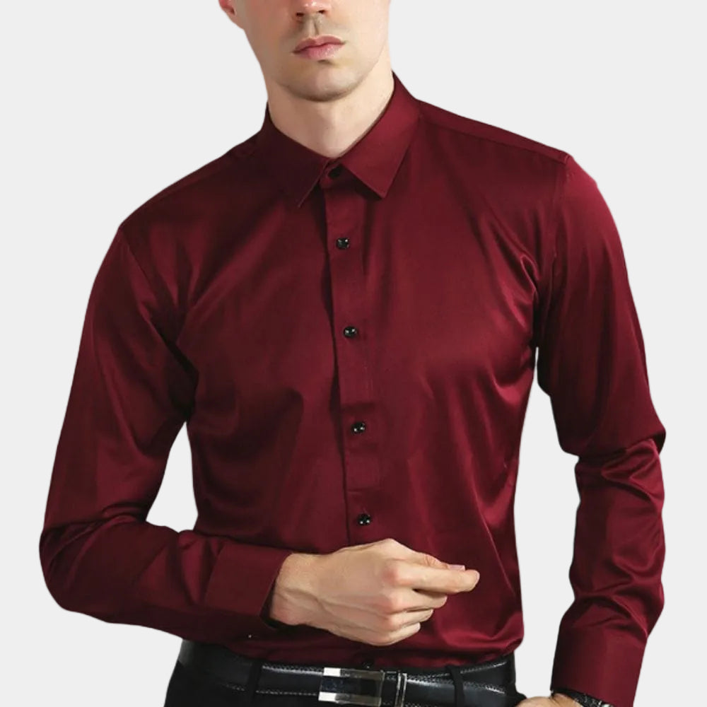 Chemise homme coupe droite - Rouge
