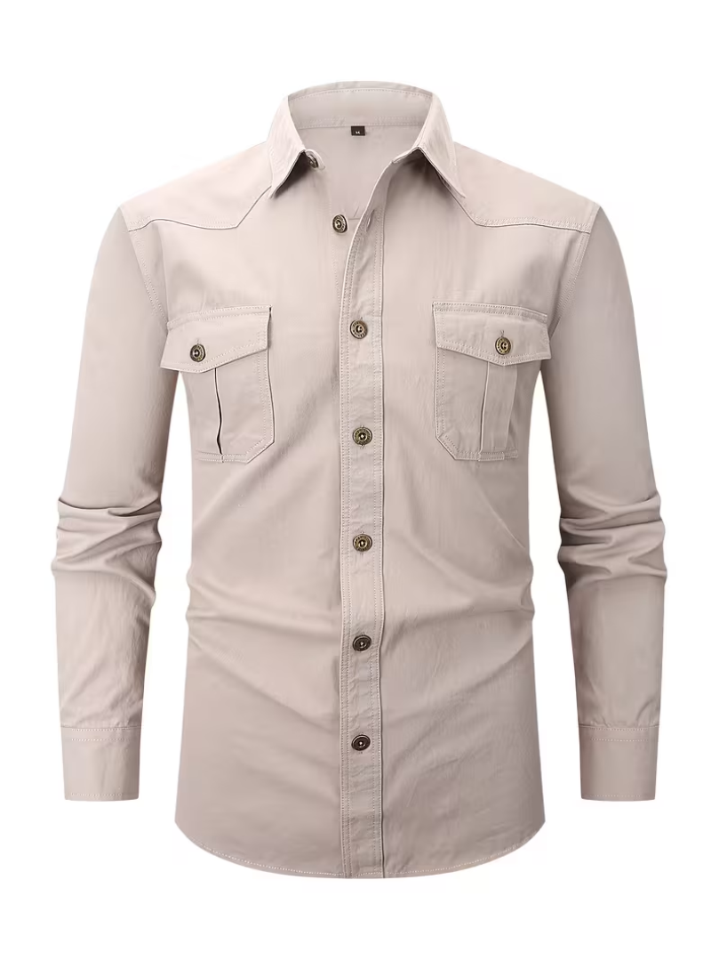Chemise homme double poche - Blanc ivoire
