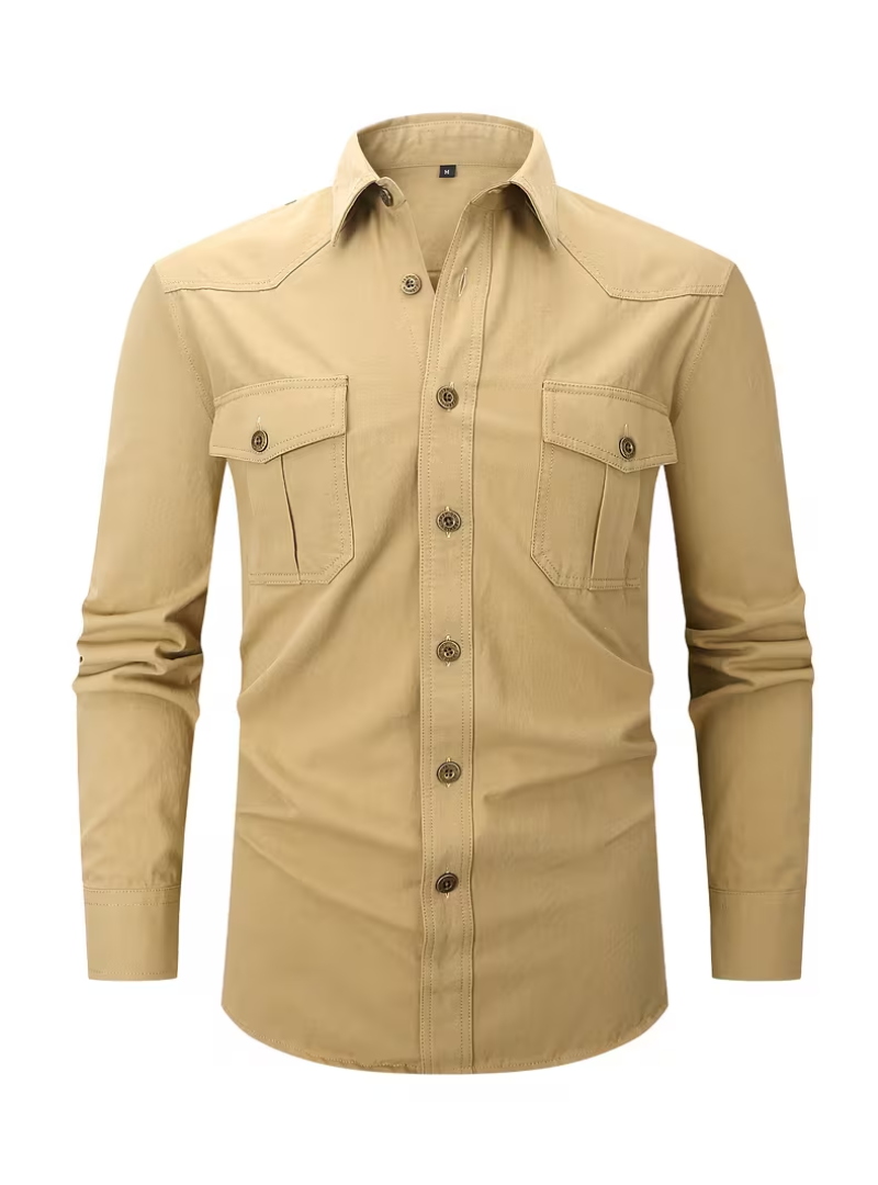 Chemise homme double poche - Kaki
