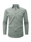 Chemise homme double poche - Vert