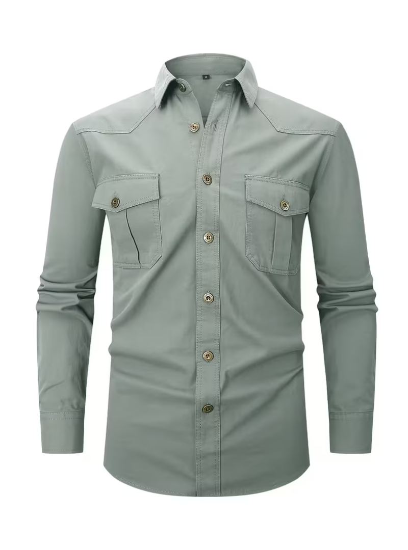 Chemise homme double poche - Vert