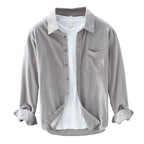 Chemise Homme Élégante Rétro en Velours Côtelé à Boutons – Tenue Décontractée - image 5