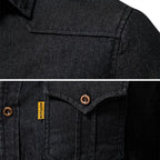 Chemise Homme en Jean Coupe Slim – Manches Longues Style Classique en Mélange de Coton - image 6