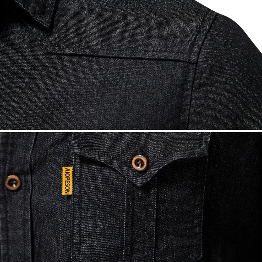 Chemise Homme en Jean Coupe Slim – Manches Longues Style Classique en Mélange de Coton - image 6