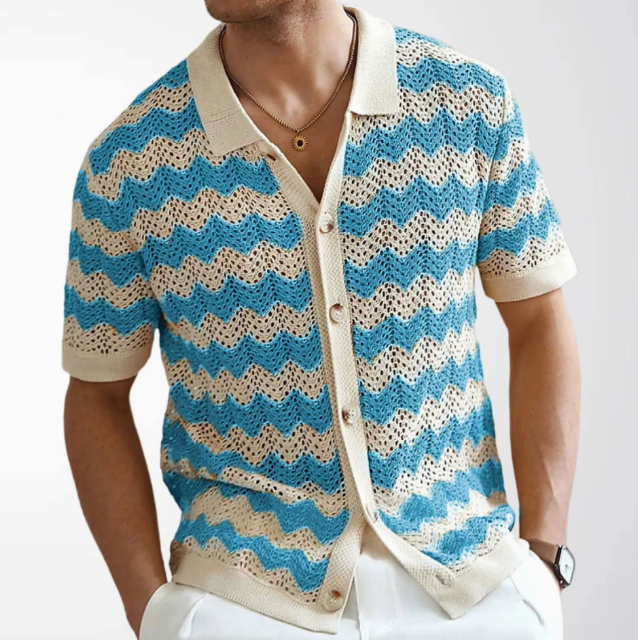 Chemise homme maille rayée - image 2