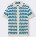 Chemise homme maille rayée - Bleu