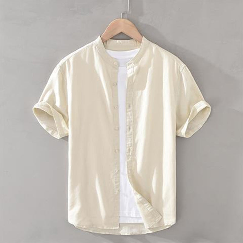 Chemise homme manches courtes boutonnée - Beige