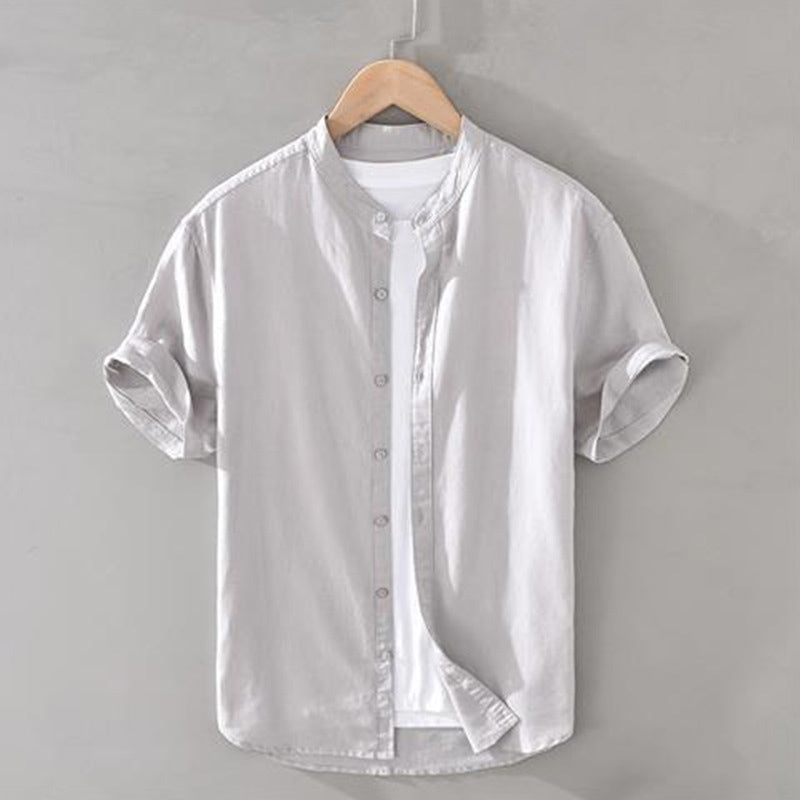 Chemise homme manches courtes boutonnée - Gris