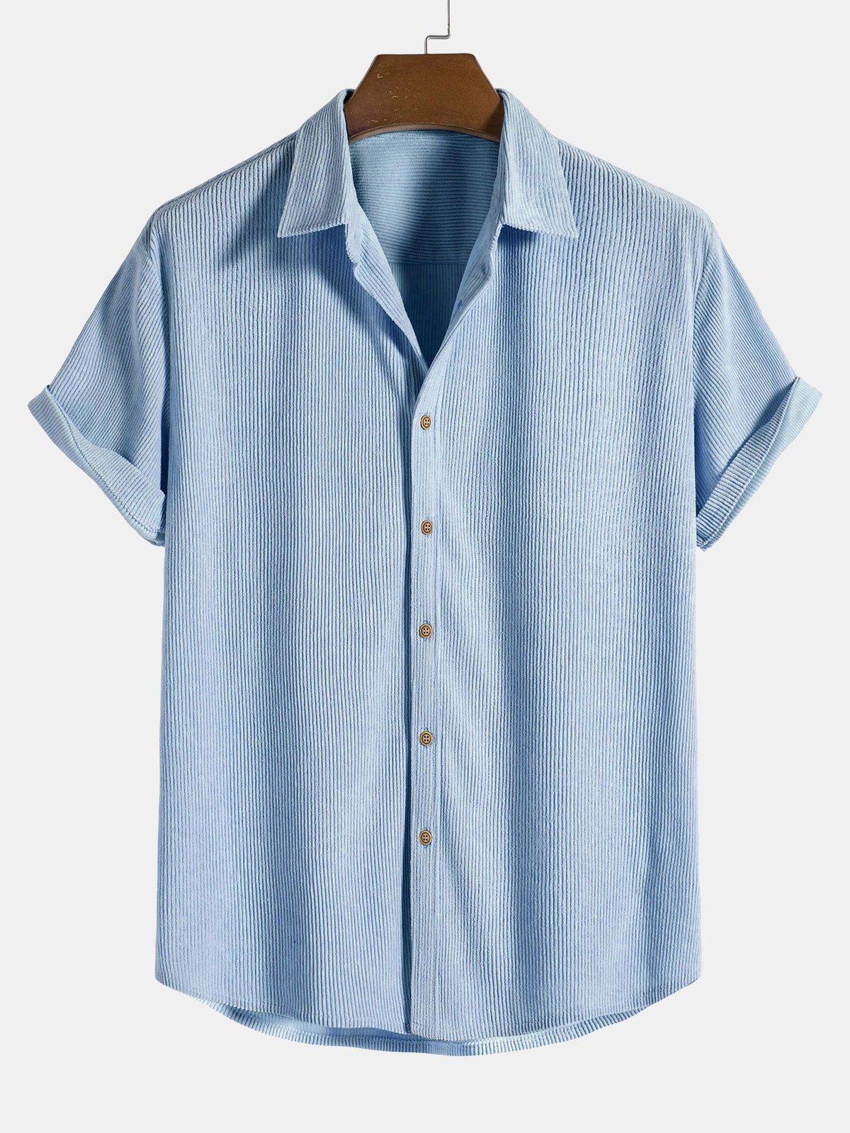Chemise homme manches courtes texturée - Bleu clair