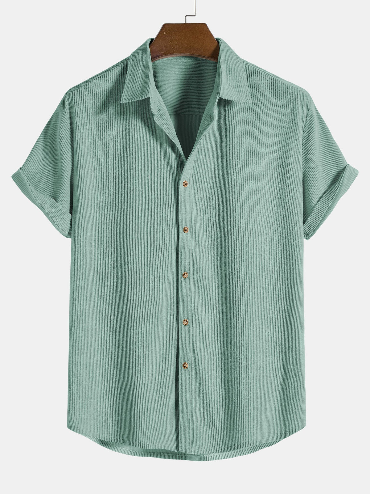 Chemise homme manches courtes texturée - Vert