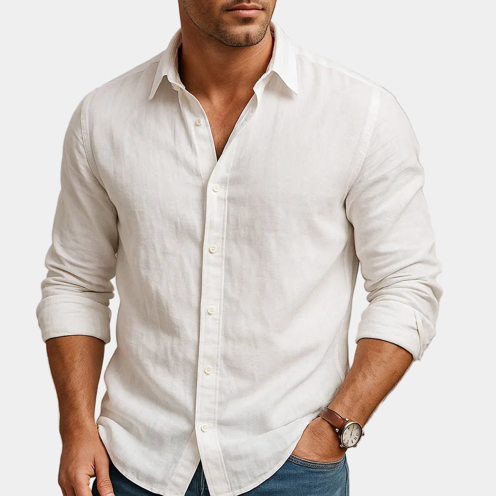 Chemise homme manches longues - Blanc