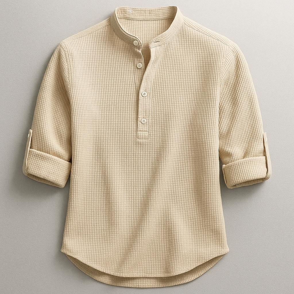 Chemise homme manches retroussées - Beige