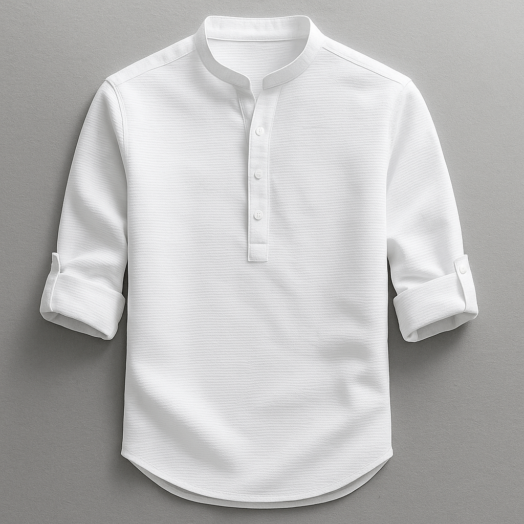 Chemise homme manches retroussées - Blanc