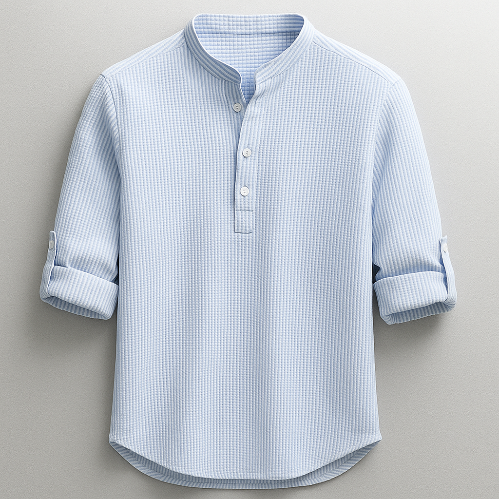 Chemise homme manches retroussées - Bleu clair
