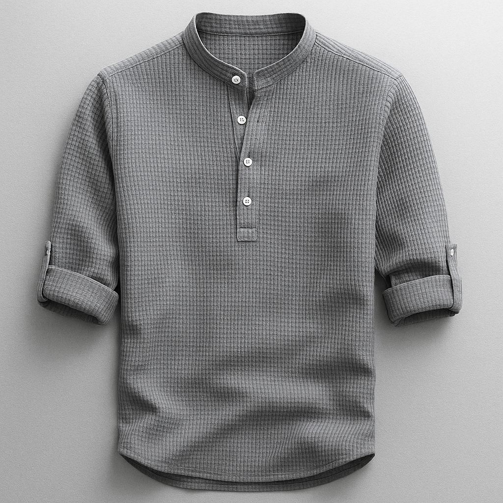 Chemise homme manches retroussées - Gris